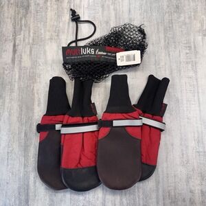 Muttlucks Fleeced Lined Dog booties Size X-Large Brand New Red Made In Canada